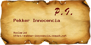 Pekker Innocencia névjegykártya