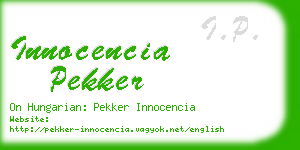 innocencia pekker business card